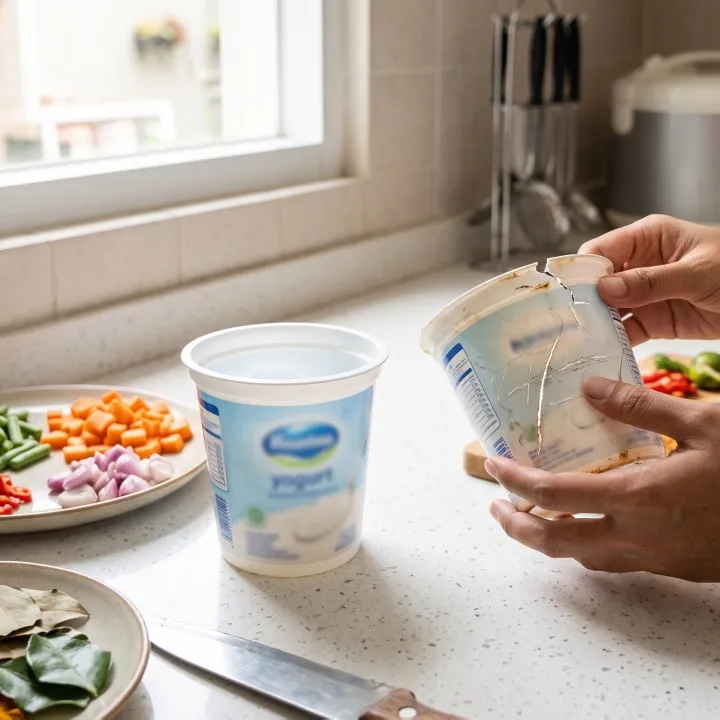Wadah bekas yogurt bisa dipakai menyimpan bahan masak? Ini yang perlu dicek