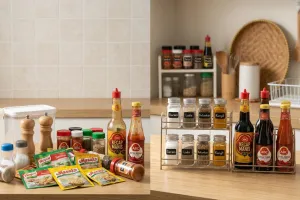 Bumbu masak selalu berantakan? 5 Rak bumbu ringkas untuk meja dapur tanpa lemari tambahan
