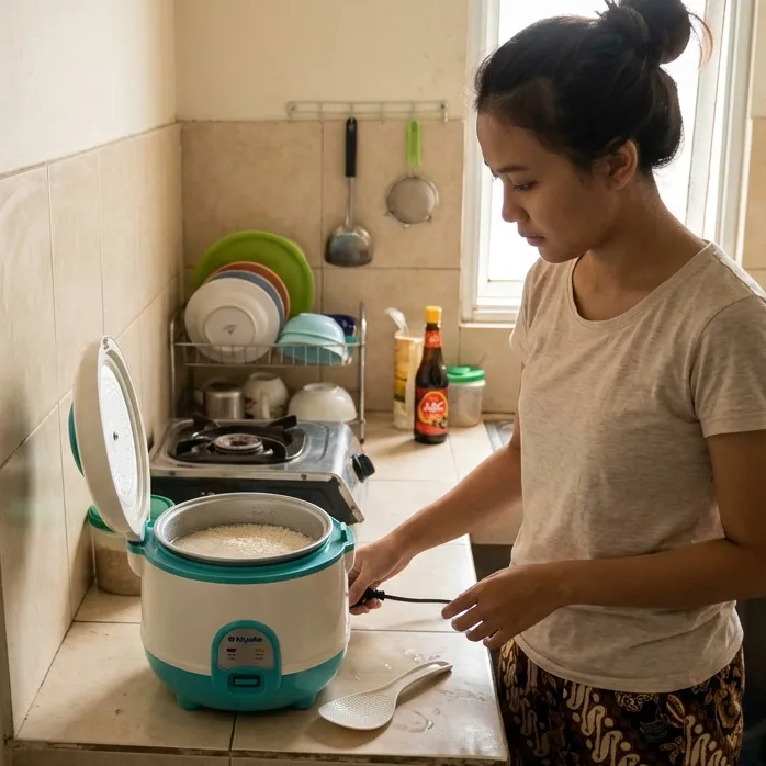 Rice cooker mini untuk 1 orang, kapasitas berapa yang tidak bikin masakan mudah meluap?