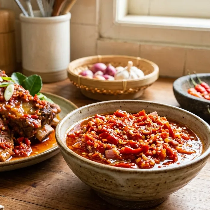 Cara bikin sambal mercon merah nyala dan nggak langu untuk olahan daging, pedasnya nendang