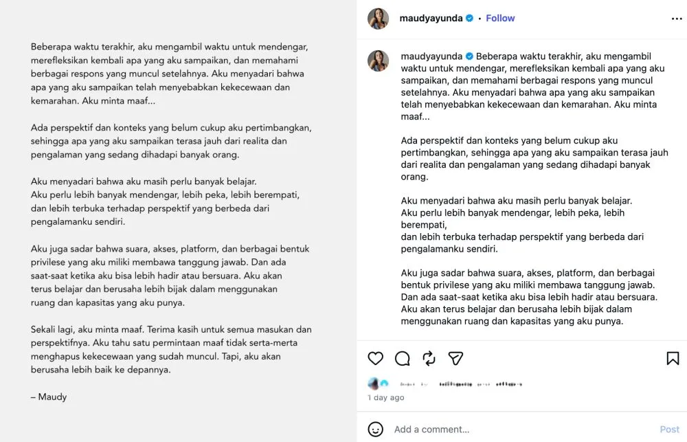 Maudy Ayunda minta maaf © 2026 Maudy Ayunda minta maaf © 2026