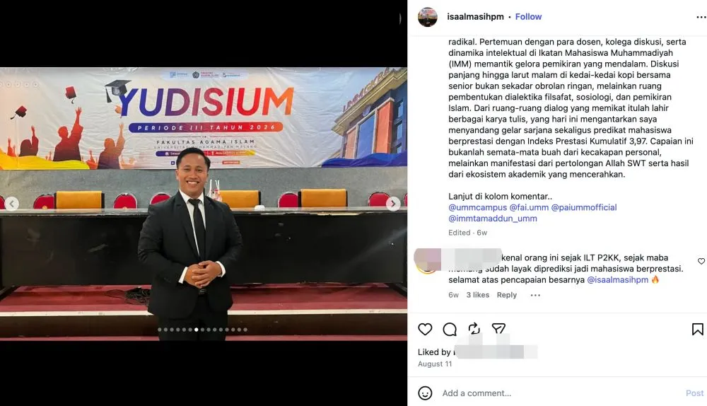Isa Almasih wisuda dari UMM © 2026 