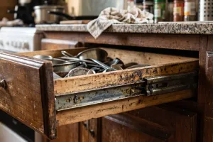 Tanpa perlu undang tukang untuk perbaiki, ini trik perbaiki laci dapur yang macet tanpa keluat duit