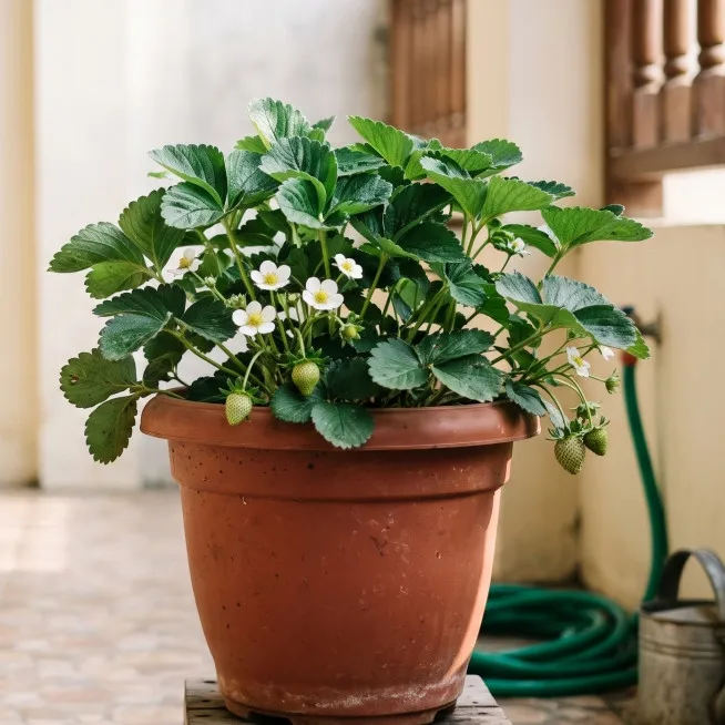 Stroberi di pot cuma rimbun dan banyak daun? Ini 7 cara agar mulai berbuah