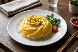 Trik bikin telur omelet ala 'bunga mawar' khas resto bintang lima, caranya gampang pemula pun bisa