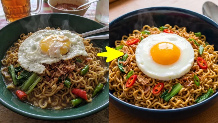 Bikin mie goreng pakai telur yang berantakan bentuknya? ini trik telur rebus ala ceplok yang unik