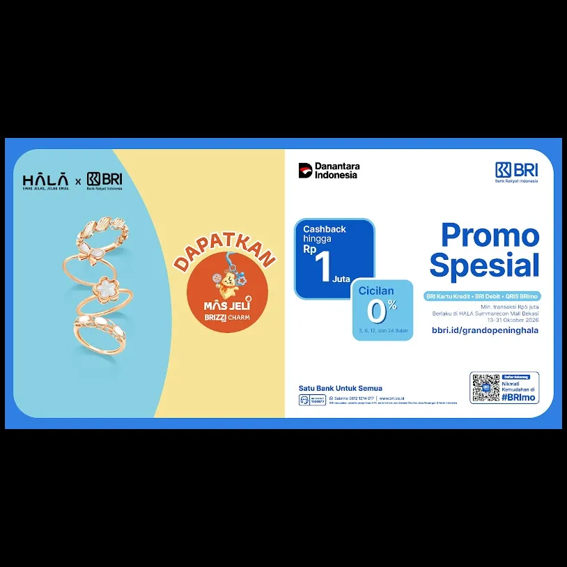 Beli perhiasan makin untung di HALA, ada cashback sampai Rp 1 juta &amp; cicilan 0% pakai promo BRI