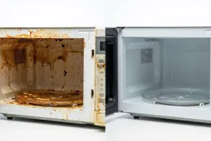 Banyak noda membandel di microwave? Bersihkan total cuma pakai trik sederhana ini tanpa ribet