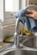 Noda air meninggalkan bercak di keran dapur? Coba bersihkan dengan cara ini