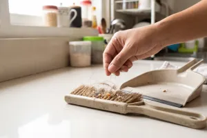 Sapu kecil dapur penuh rambut dan debu yang sulit dilepas? Coba cara membersihkannya