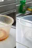 Mangkuk plastik bekas makanan berlemak masih licin, begini cara mencucinya