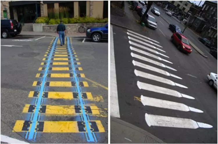 16 Gambar zebra cross yang bikin jalanan tampak nggak biasa