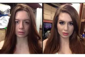 Wajah artis porno sebelum & sesudah makeup! Masih mau nonton filmnya?
