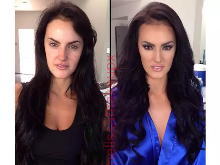 Wajah artis porno sebelum & sesudah makeup! Masih mau nonton filmnya?