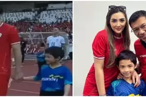 11 The moment Ashanty watched the Indonesia vs Iraq match, she was proud that Arsya was chosen to be Garuda's companion