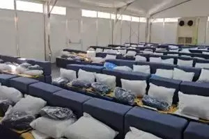 The facilities are complete, like staying in glamping, here are 9 photos of Korean Hajj tents in Mina, Saudi Arabia