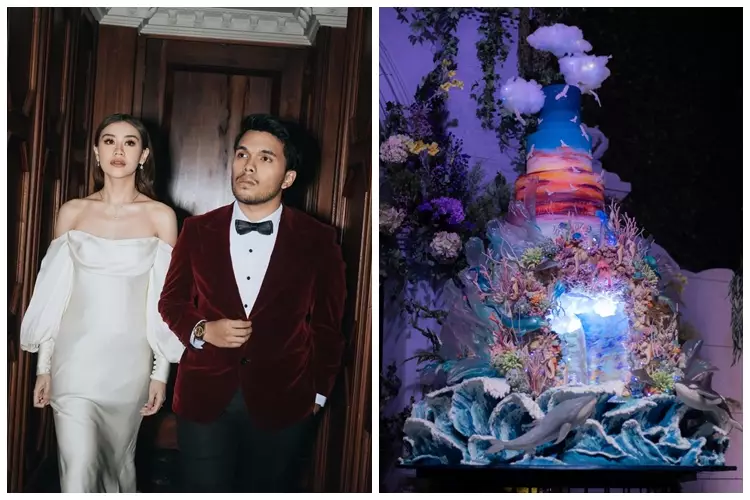Bertema under the sea, 9 potret wedding cake Thariq dan Aaliyah Massaid ini detailnya ciamik