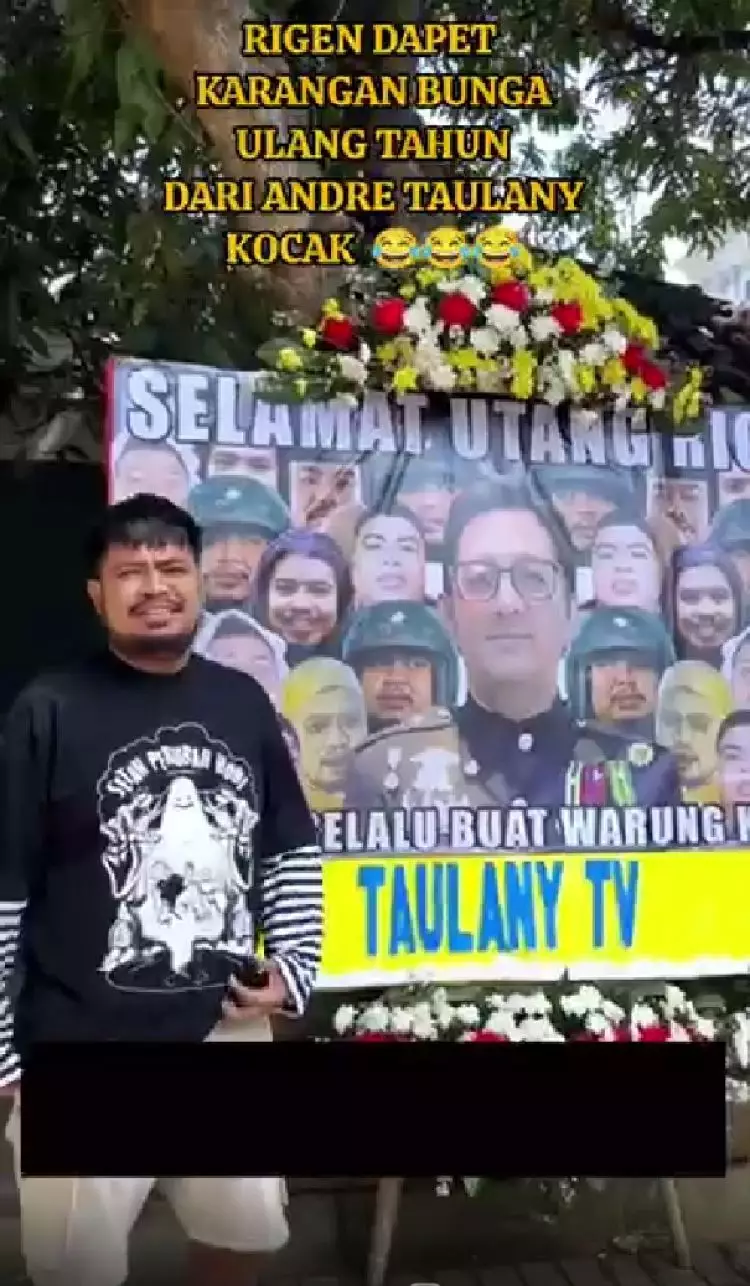 11 Karangan bunga Andre Taulany buat seleb ultah ini isi ucapannya kocak pol, the real king komedi