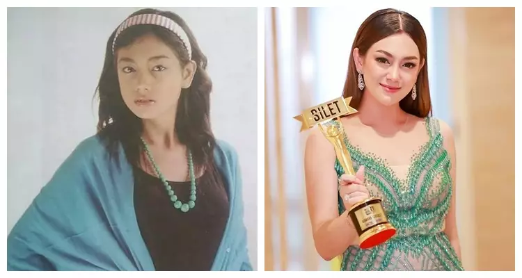 potret dulu dan kini Celine Evangelista © berbagai sumber