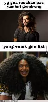 Meme suka duka punya rambut gondrong Berbagai sumber