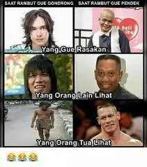 Meme suka duka punya rambut gondrong Berbagai sumber