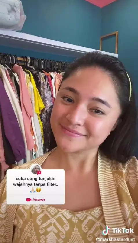 Marshanda tanpa dan pakai filter TikTok TikTok/@marshastardust