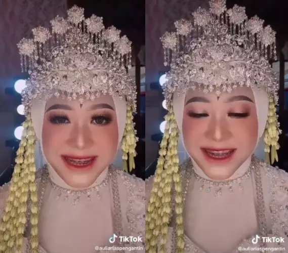 wanita eksotis jadi pengantin Sunda © TikTok wanita eksotis jadi pengantin Sunda © TikTok