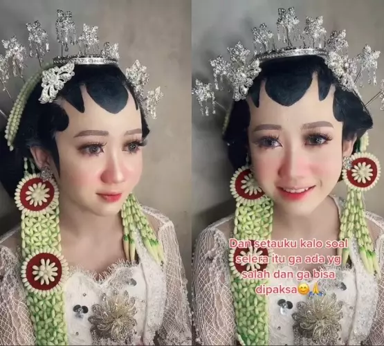 pengantin Jawa dirias MUA ala Korean look © TikTok pengantin Jawa dirias MUA ala Korean look © TikTok