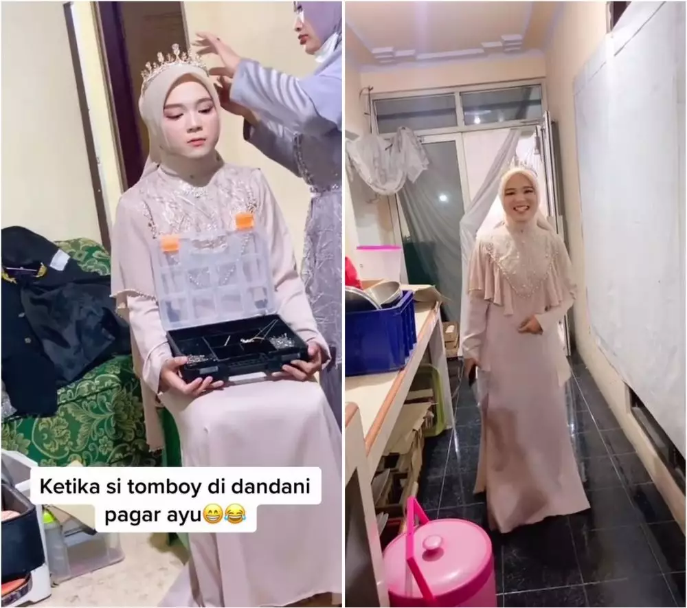 cewek tomboi didandani jadi pagar ayu © TiKTok
