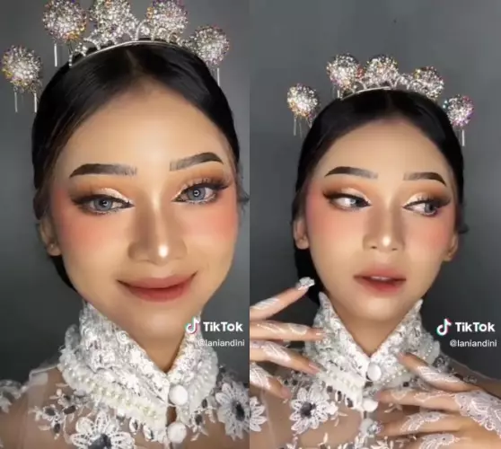 wanita dirias MUA jadi mirip Nikita © TikTok wanita dirias MUA jadi mirip Nikita © TikTok