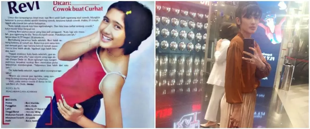 potret dulu dan kini Revi Mariska © Instagram potret dulu dan kini Revi Mariska © Instagram