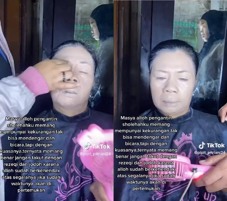 makeup pengantin usia 48 tahun jadi ABG © TikTok/@pipit_pitriani24