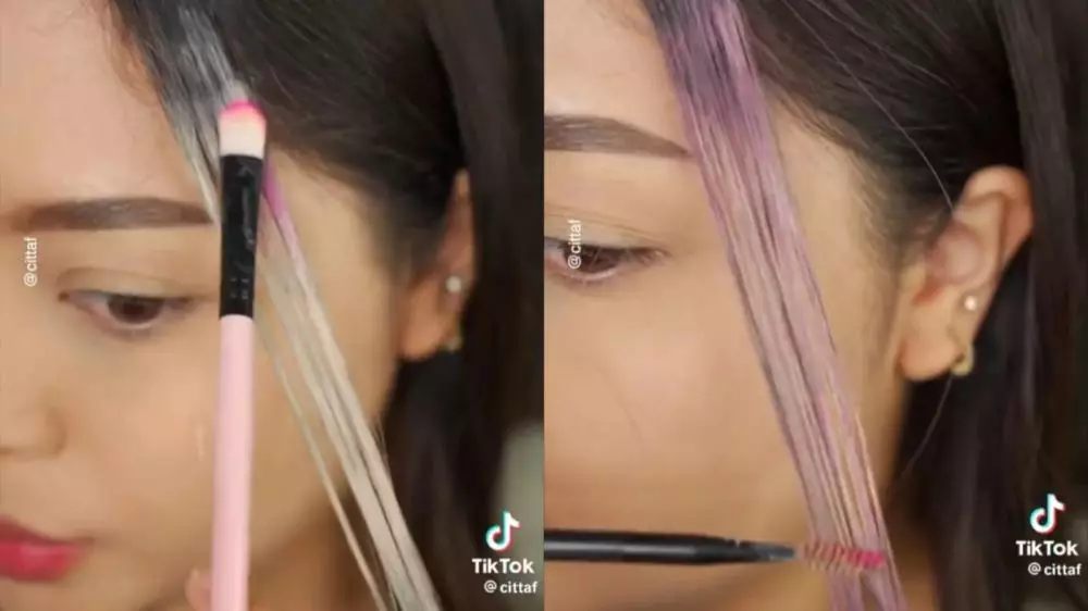 rambut gaya Jennie Blackpink cuma pakai makeup © TikTok