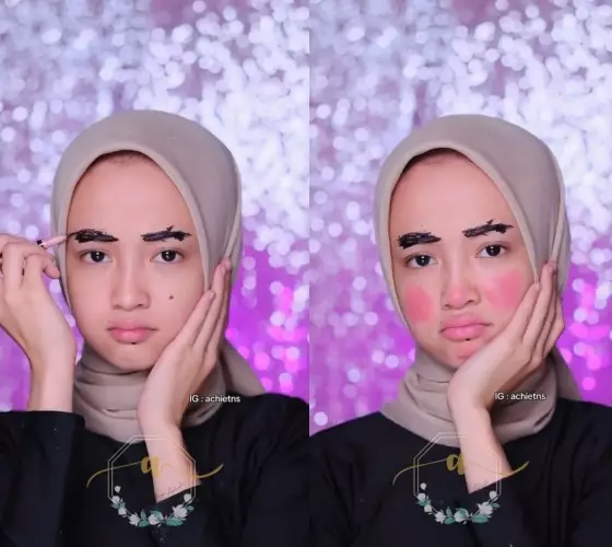 wanita usai dirias MUA bak boneka © TikTok wanita usai dirias MUA bak boneka © TikTok