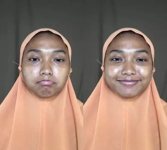 wanita dandan ala riasan kekinian © TikTok