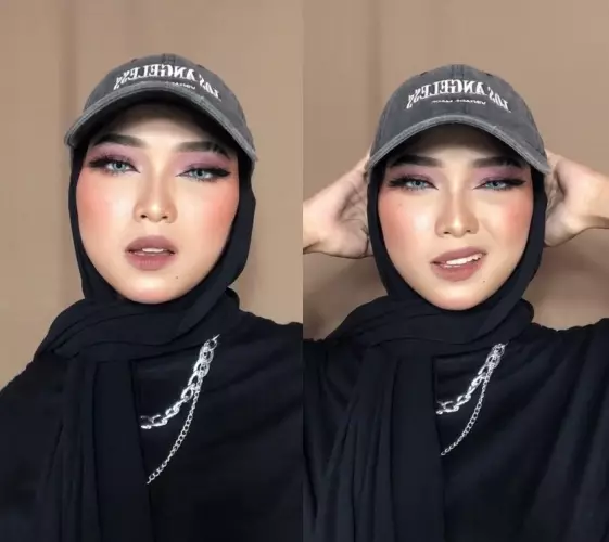 wanita dandan ala riasan kekinian © TikTok