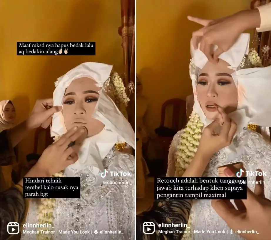 makeup pengantin luntur © TikTok makeup pengantin luntur © TikTok