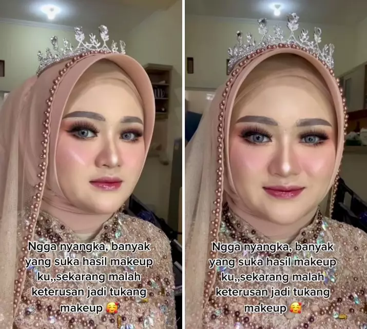 bandingin makeup pengantin © TikTok
