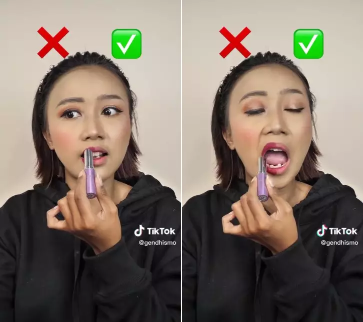 beda makeup natural vs medok © TikTok