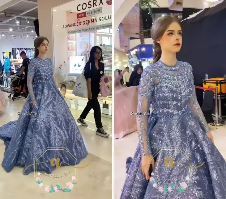 makeup mirip patung © TikTok