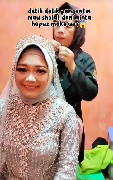 Pengantin minta hapus riasan untuk sholat, MUA ini makeup ulang © 2023 brilio.net