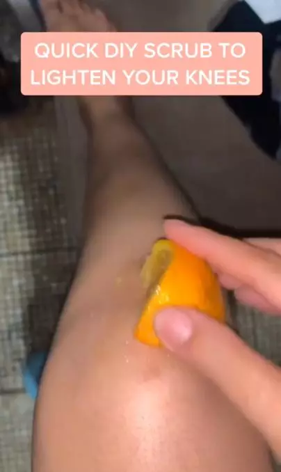 Pudarkan lutut hitam dengan 1 jenis buah-buahan Berbagai sumber