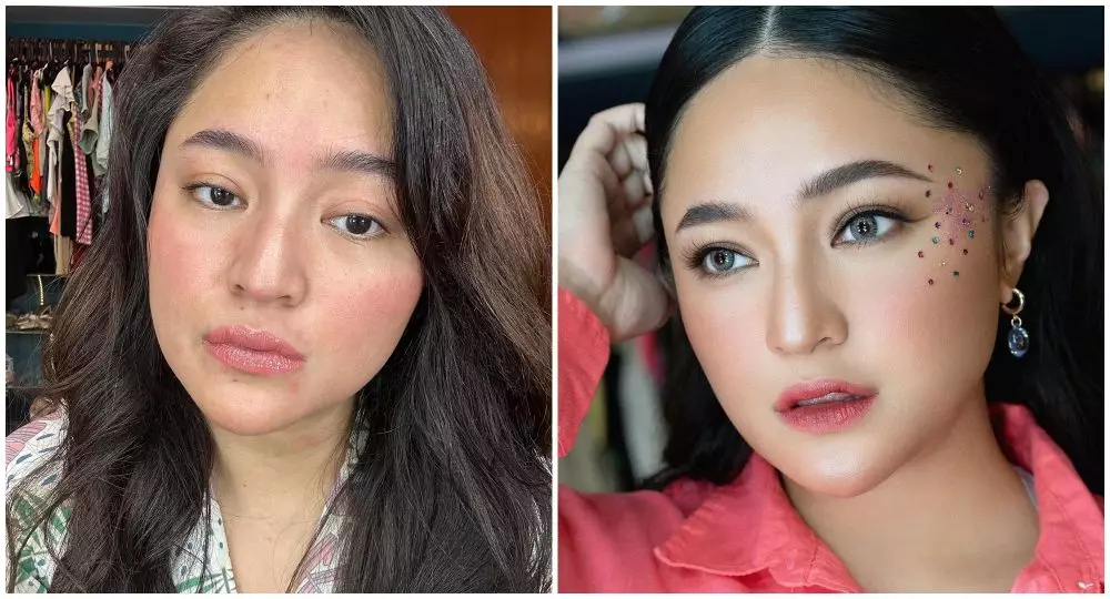 marshanda pakai dan tanpa makeup © Instagram