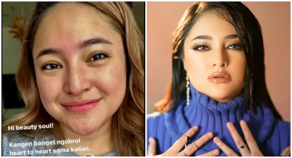 marshanda pakai dan tanpa makeup © Instagram