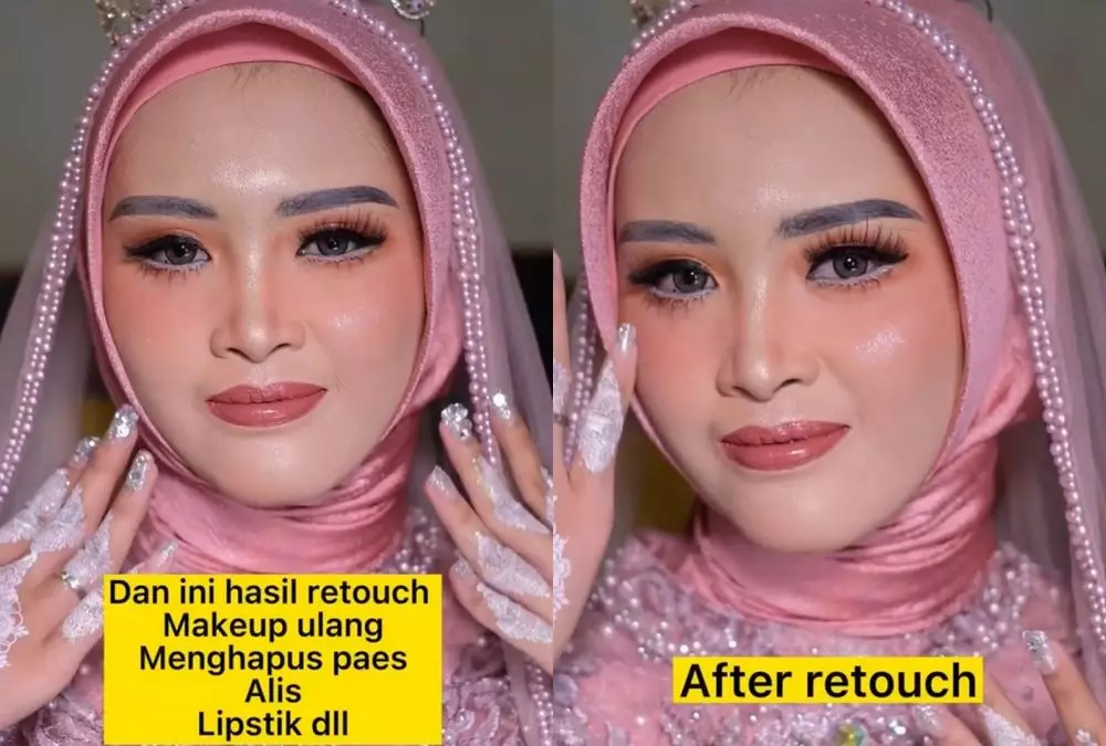 makeup pengantin diubah total MUA lain hasilnya bikin miris © berbagai sumber