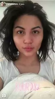 Ariel Tatum tanpa extension bulu mata © Instagram