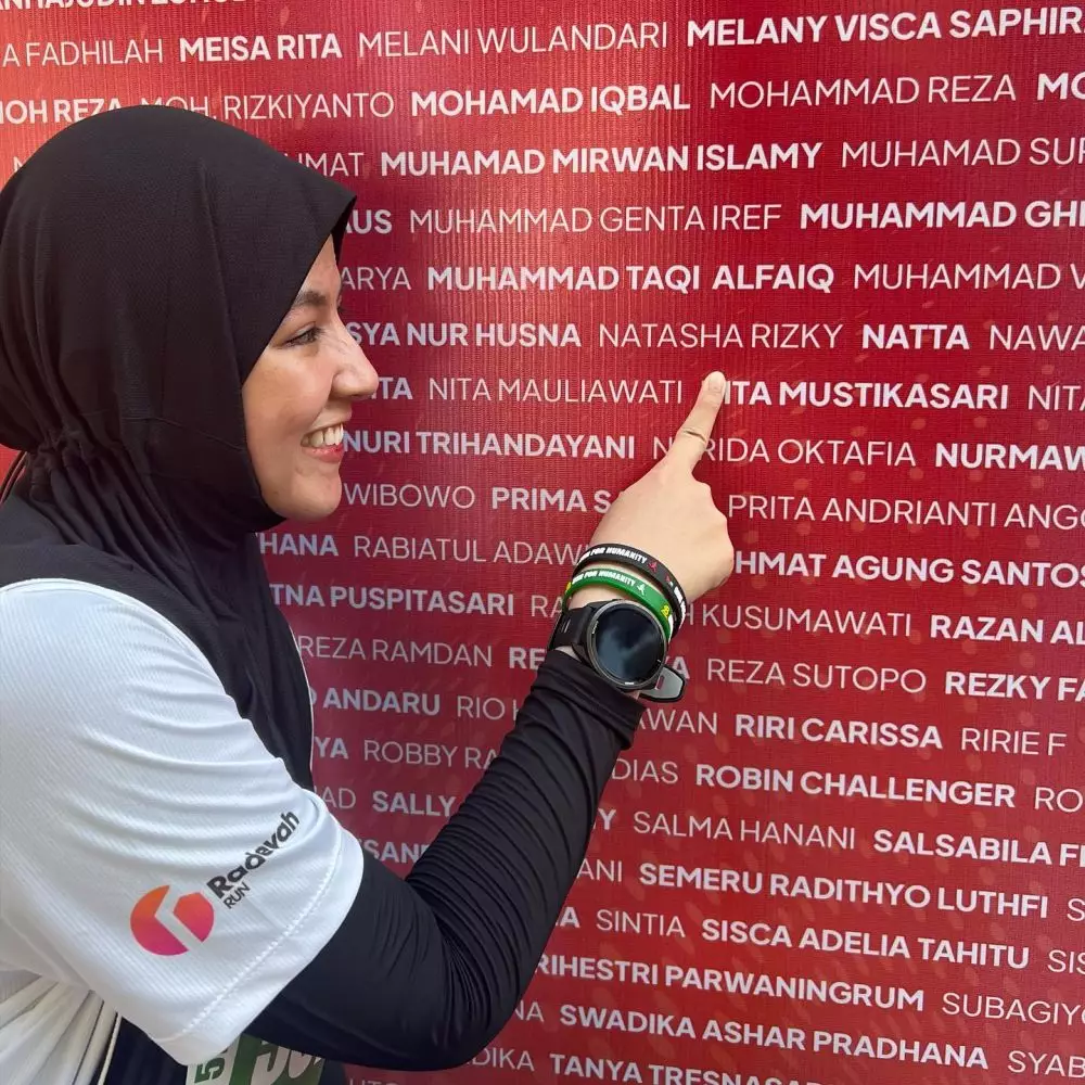 penampilan syari natasha rizki saat lari © instagram