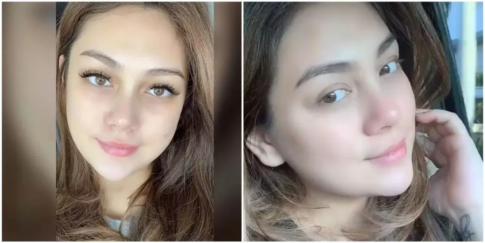 potret seleb pakai dan tanpa extension bulu mata © instagram