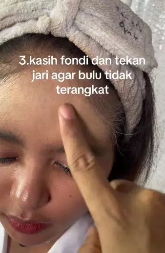 Transformasi makeup wanita wajah bulu lebat TikTok