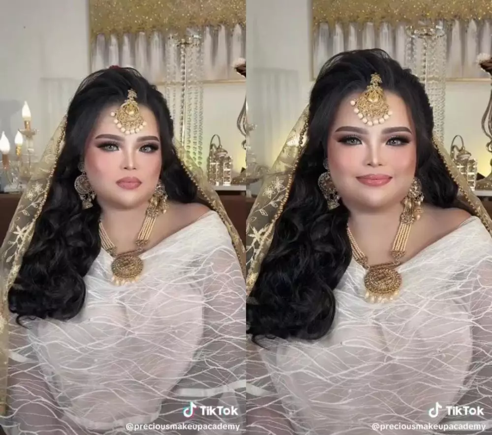 makeup chubby pengantin bollywood © TikTok